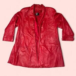 Red vintage leather jacket